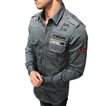 Load image into Gallery viewer, MILITARY RIPPED DENIM CARGO SHIRT 3673