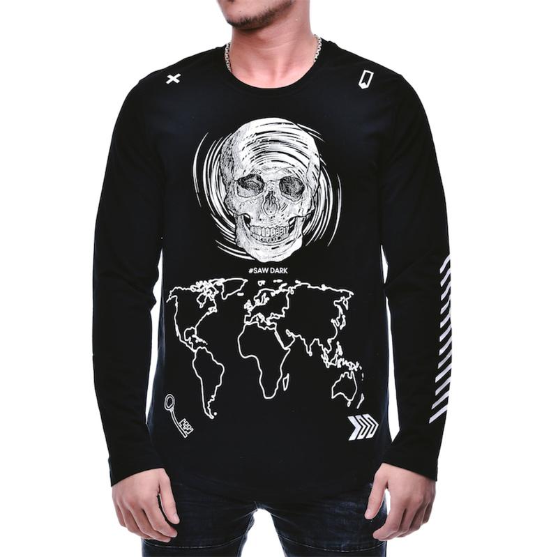 SKULL PRINT MENS SWEATER