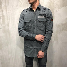 Load image into Gallery viewer, MILITARY RIPPED DENIM CARGO SHIRT 3673