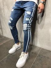 Load image into Gallery viewer, STONEWASHED SKINNY STRIPED JEANS 3855