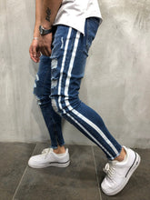 Load image into Gallery viewer, STONEWASHED SKINNY STRIPED JEANS 3855