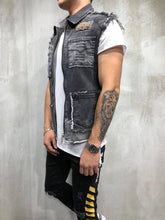 Load image into Gallery viewer, RAW HEM DENIM VEST RIPPED&amp;REPAIRED 3919