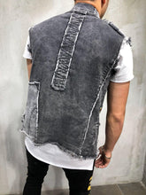 Load image into Gallery viewer, RAW HEM DENIM VEST RIPPED&amp;REPAIRED 3919