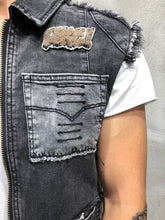 Load image into Gallery viewer, RAW HEM DENIM VEST RIPPED&amp;REPAIRED 3919