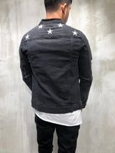 Load image into Gallery viewer, TRUCKER DENIM JACKET RIPPED STAR EMBROIDERY 3988