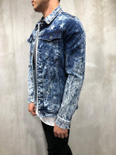 Load image into Gallery viewer, TRUCKER DENIM JACKET RIPPED STAR EMBROIDERY 3989