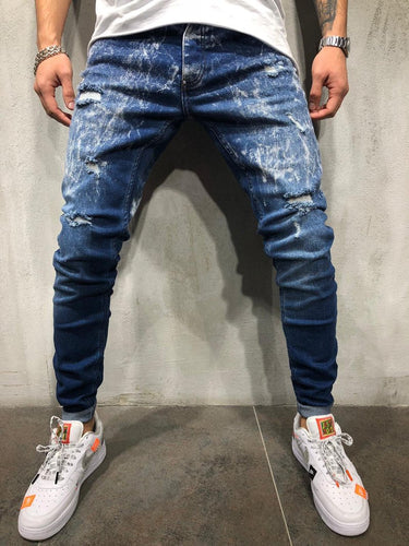 STONEWASHED BLUE JEANS RIPPED SKINNY FIT 3991